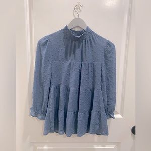 Blue-Gray Women’s Size Small Business Casual Blouse